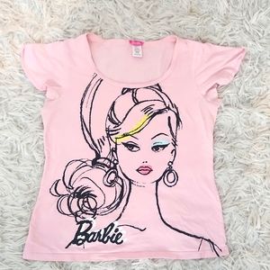 Pink Authentic Barbie 100% cotton size small t shirt